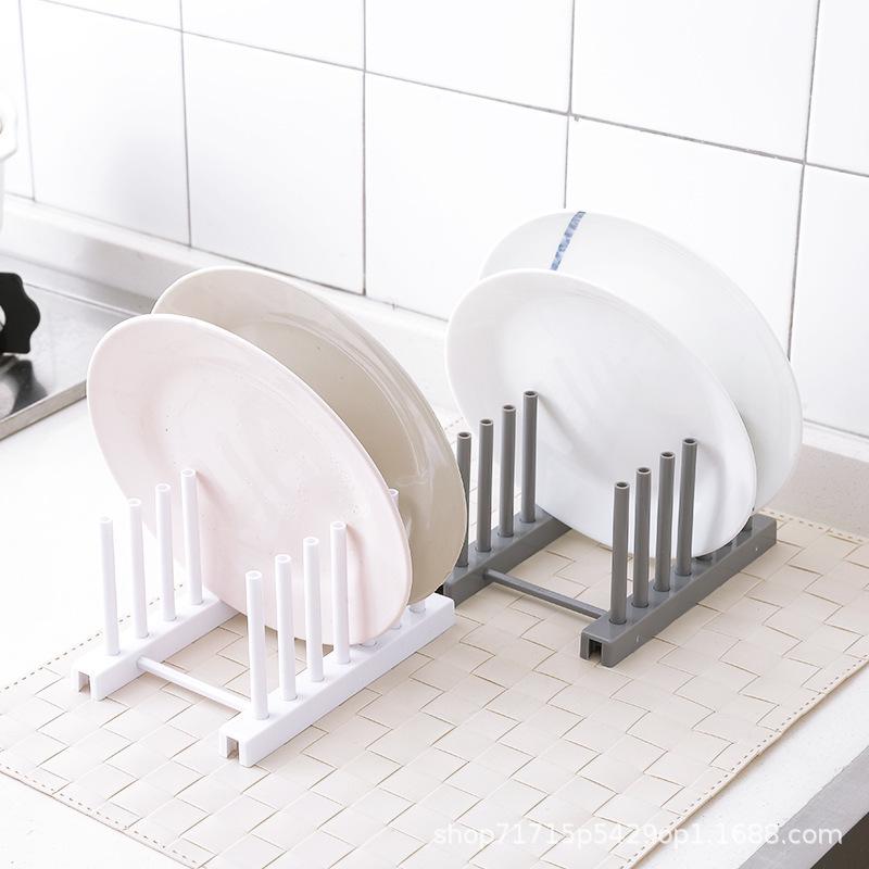 Multifunctional Plastic Kitchen Drain Rack for Bowls and Plates - Cabinet Storage Organizer