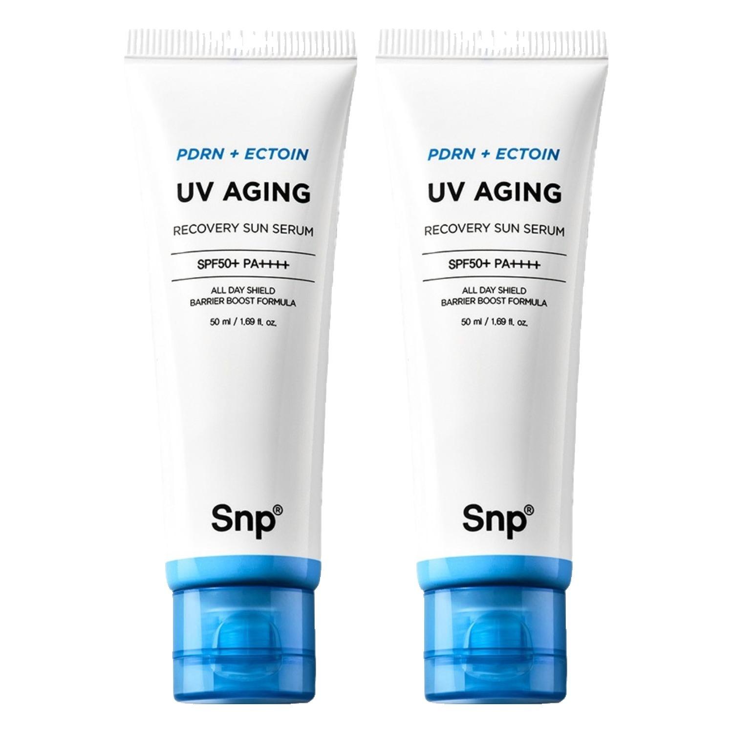 SNP PDRN Ectoin UV Aging Recovery Sun Serum SPF50+ PA++++ 50ml x 2ea - Anti-Aging Sun Care