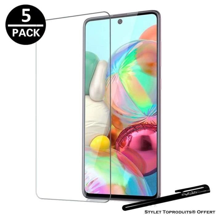 Film de protection - Toproduits® - Samsung A71 - Verre trempé - 5 pack - Résistant aux rayures