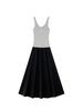Meuameu Logo Sleeveless Layered Dress