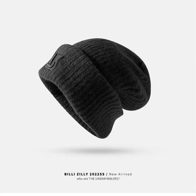 Hat Big Head Woolen Hat Women's Autumn and Winter Loose Warm Ear Protection Knitted