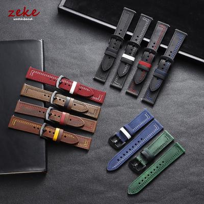 Calfskin Genuine Leather Watchbands Black Blue Watch Band 20mm 22mm Smartwatch Strap Dark Brown Watch Accessories Quick Release