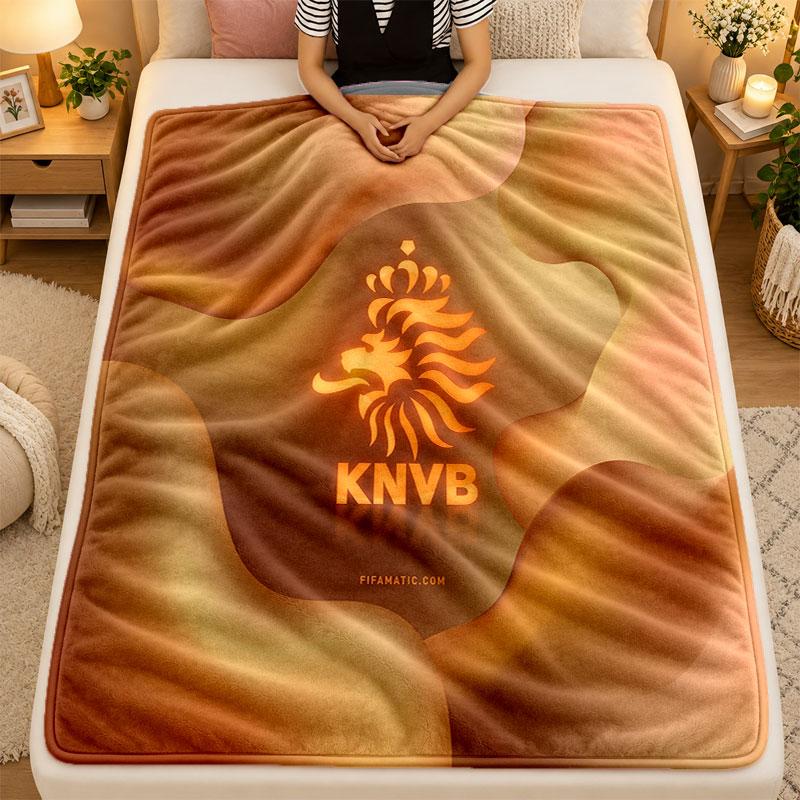 Flannel BlanketNetherlands Football Warm Soft Throw Blanket for Indoor Sofa Bed Living Room Use