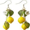 Personalized Lemon Long Tassel Earrings Summer Fruit Dangle Jewelry Versatile Bohemian Gift For Women