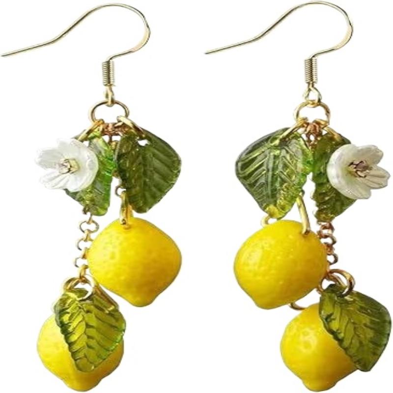 Personalized Lemon Long Tassel Earrings Summer Fruit Dangle Jewelry Versatile Bohemian Gift For Women