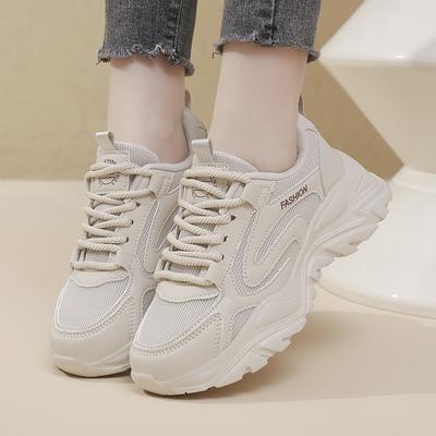 New Women's Fashion Dad Shoes Mesh Breathable Sports Shoes Casual Shock Absorbing Travel Shoes Outdoor Walking Women