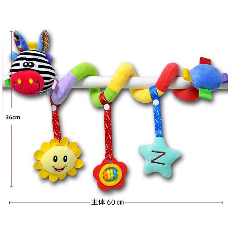 Baby Toy Stroller Spiral Activity Plush Hanging Rattle Toys Car Seat Toys Stroller Sensory Toy For 0 6 12 24 Months Newborn Gift