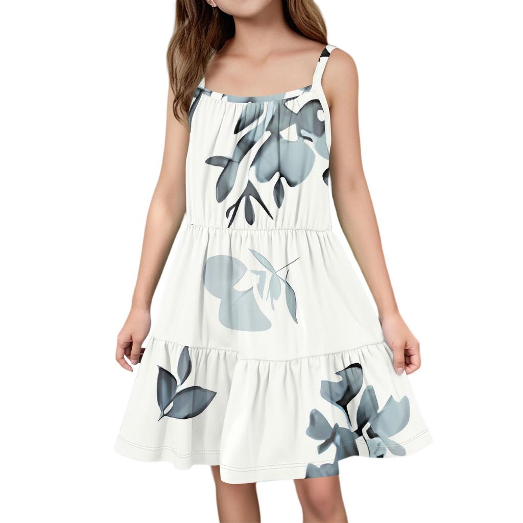 Kinder Sommer Freizeitmode Rundhals Ärmelloses Kleid