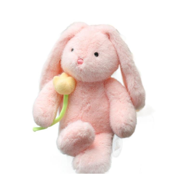 Cute Flower Rabbit Doll Rose Hug Rabbit Plush Toy Lop Ear Rabbit Cloth Doll Children'S Day Birthday Gift