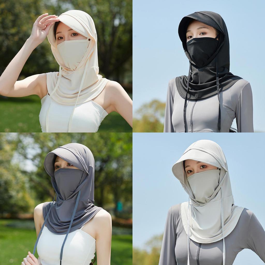Summer Sun Protection Mask With Breathable Ice Silk Full Face Cover For Cycling And Outdoor Activities