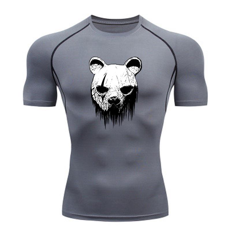 Men's Compression Athletic T-Shirt, Cool Graphic Panda Print
