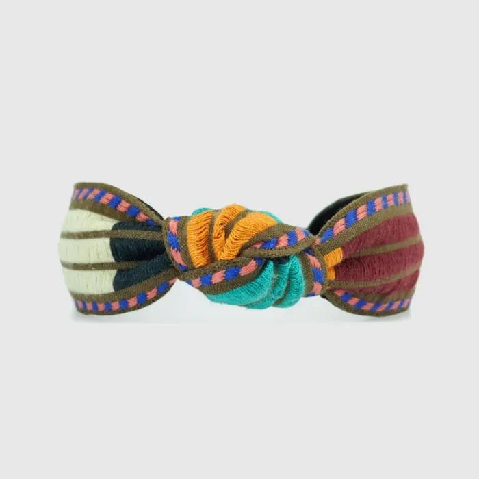 LALA Ethnic Striped Hairband - Brown
