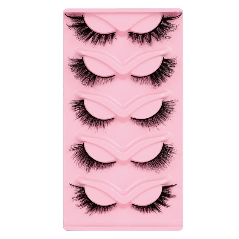 Lashes 5 Pairs Of New Artificial Mink Eye Black Natural False Eyelashes  Fluffy Eyelash Extension Makeup Half Lashes Tool