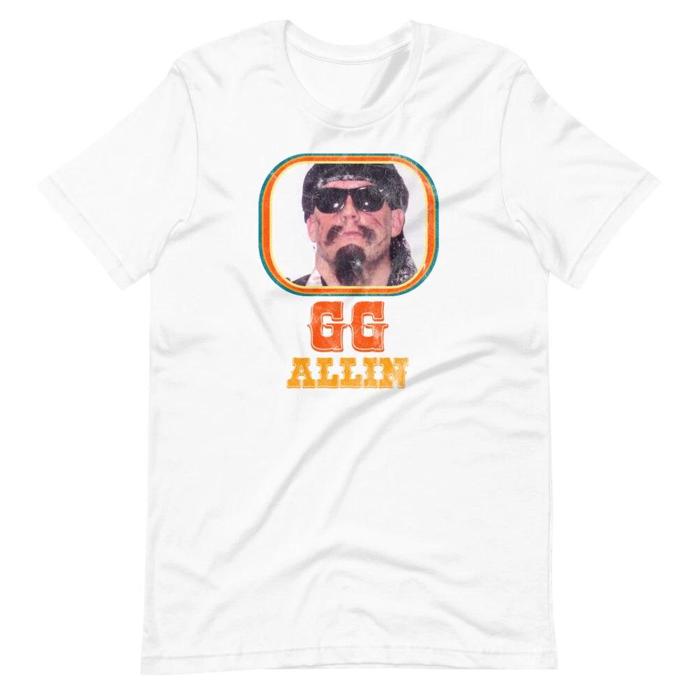 GG ALLIN 70s Style Portrait Graphic Tee Shirt Short-Sleeve Unisex 100% Cotton T-shirt Mens Tees Top 3XL