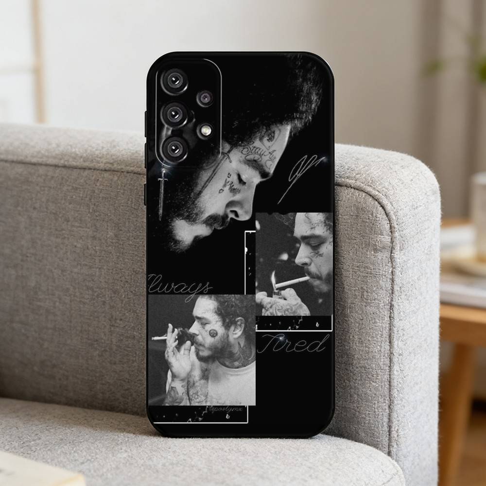 King P-Post M-Malone    Phone Case For Samsung S25,S24,S21,S22,S23,S30,Ultra,S20,Plus,Fe,Note,10,9,5G Black Cover