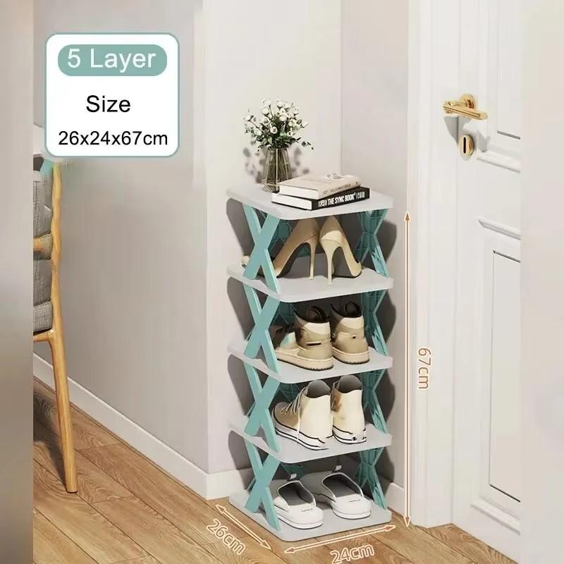 1Pc New Multi-Layer Shoe Rack Household Stackable Shoe Cabinet Space Saving Storage Dormitory Shoes Storage Organizer Doorway