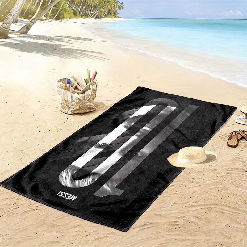 Lionel Messi Print Strandhåndklæde, Stort Blødt Hurtigtørrende Håndklæde til Strand Camping Svømning