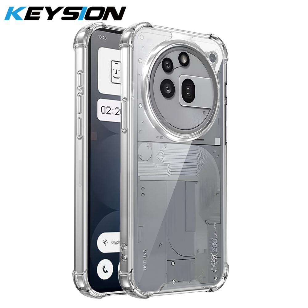

KEYSION Противоударный прозрачный чехол Four-Corners для Nothing Phone 3A Pro Мягкий ТПУ+ПК Прозрачная задняя крышка для телефона Nothing Phone3A for Nothing 3A Pro чистый