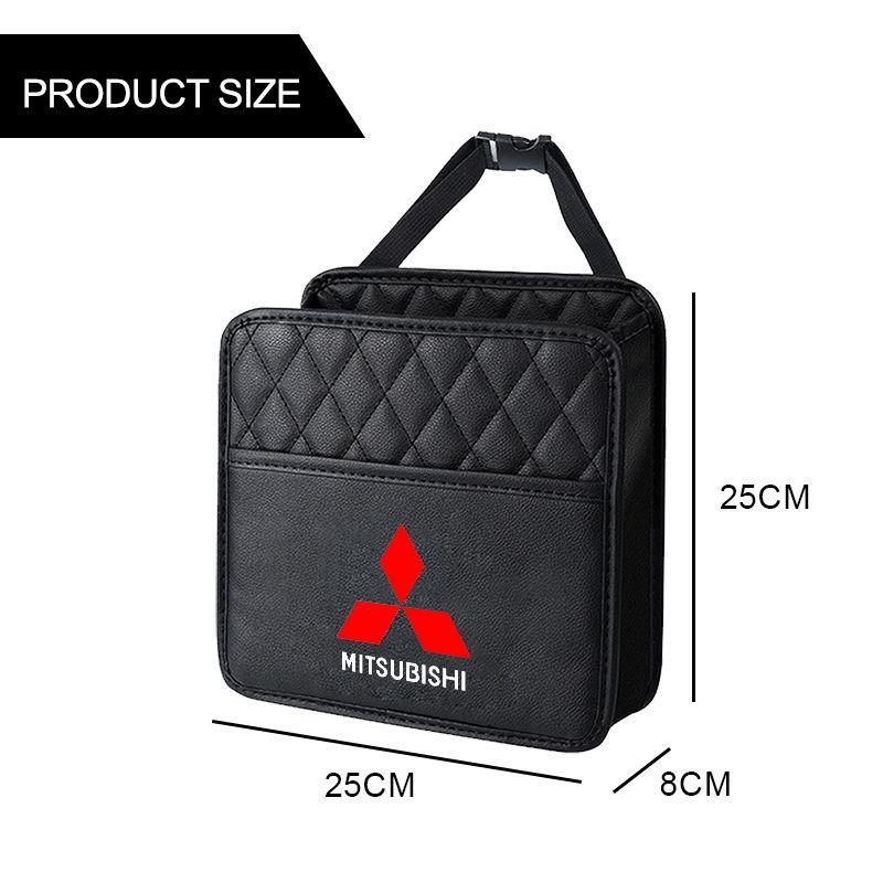 Seat Storage Bag PU Leather Box Storage Bag Phone Tissue Drink Purse For Mitsubishi Mirage G4 KU8