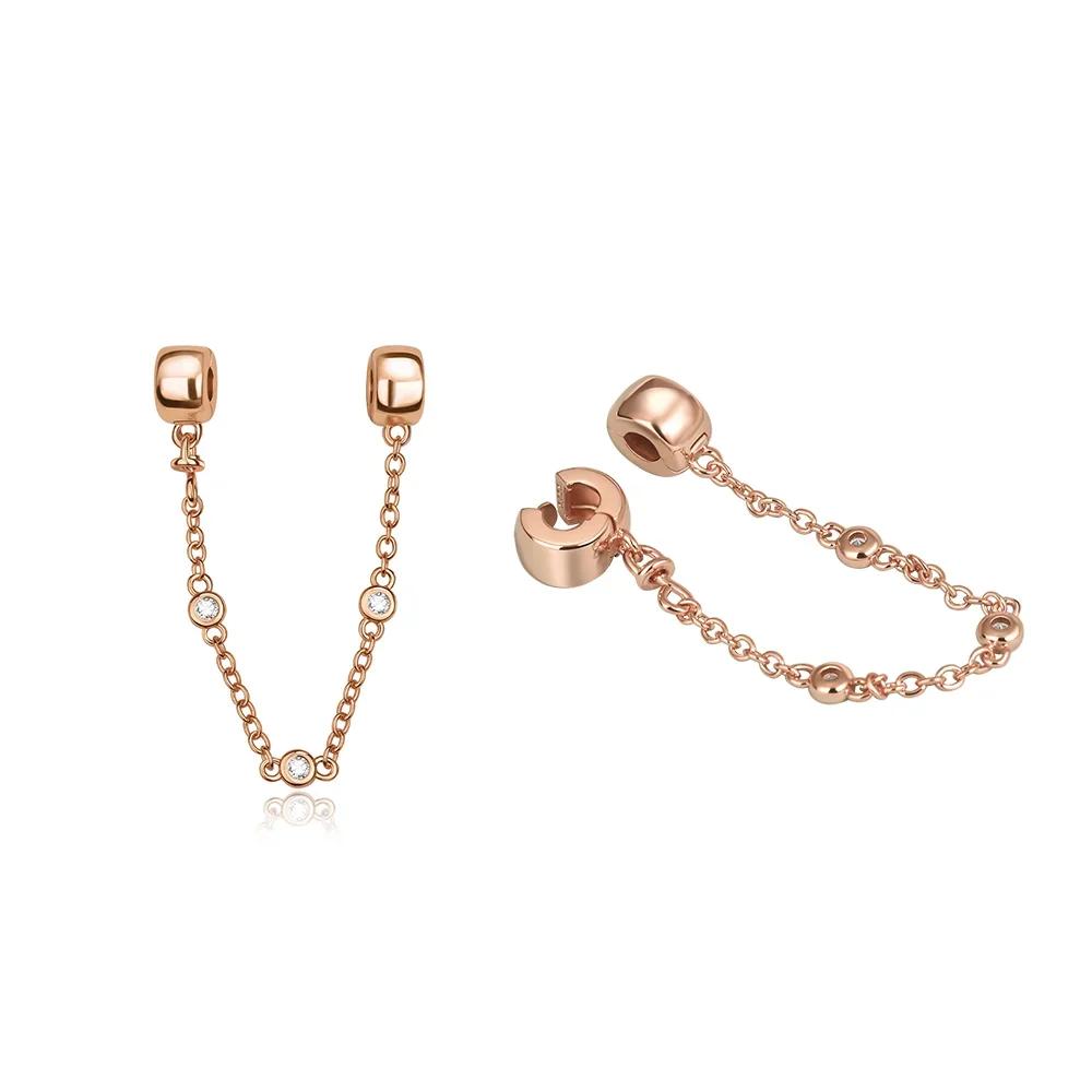 New Copper Cats Dogs Flower Star Moon Heart Safety Chain Necklace Bracelets Luxury Women'S Fine Jewelry Gifts