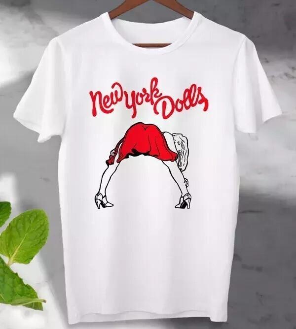 New York Dolls Band White Short Sleeve T Shirt Full Size S-5XL