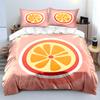 Minimalist Orange Slice Illustration Print Bedding Set 1 Duvet Cover 2 Pillowcases For Adult And Children Luxury Gift Full Size