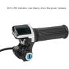 48V Half Twist Throttle, Electric Bike Throttle With LED Display Grip Lock Key Set For Ebike Motorcycle Scooter