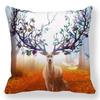 Creative Oil Painting Deer Horn Series Digital printing short plush pillow covers for car sofa office cushion cover home goods