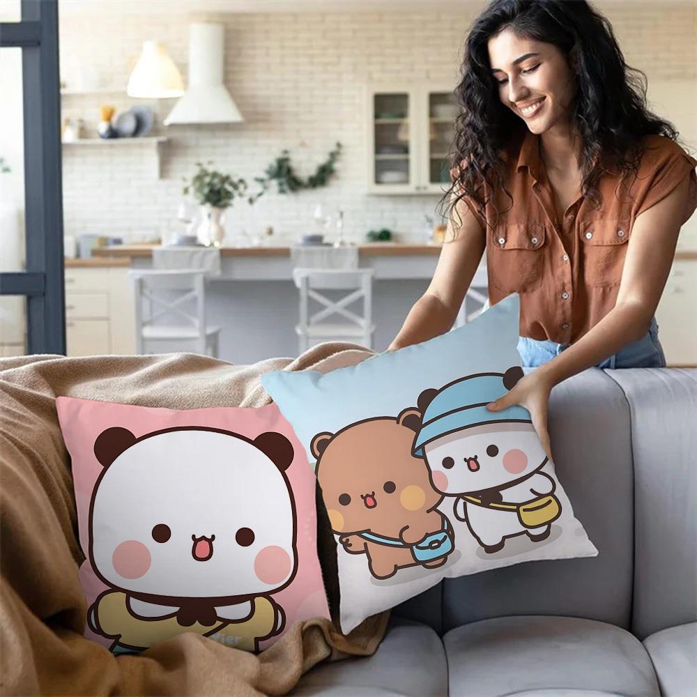 Cartoon Bubu Dudu Pillow Covers Cartoon Sofa Decorative Home Double-sided Printing Short Plush Cute Cushion Cover