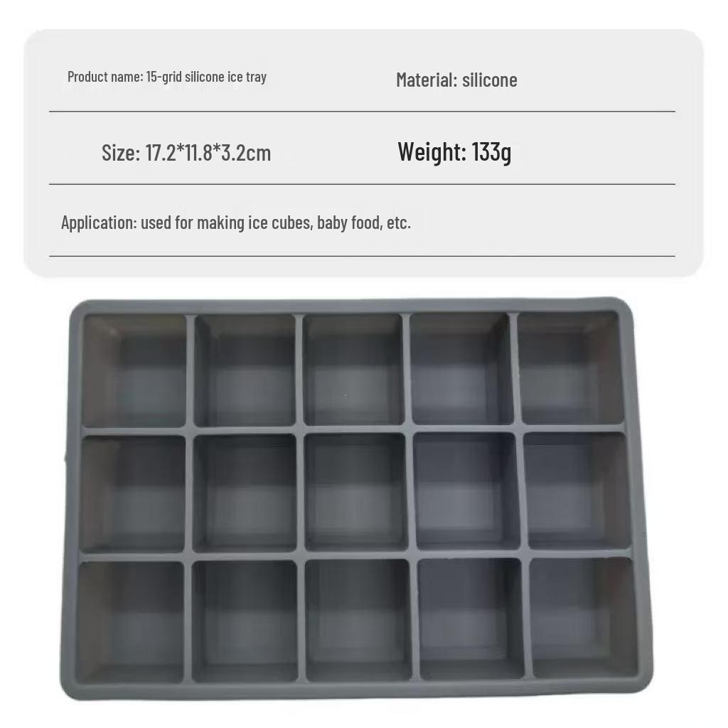 Silicone Baby Food Ice Cube Tray - 24 & 15 Grids, Easy Release, Quick Freeze, Food Grade