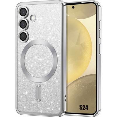 Protective Case - BOOLING - for Samsung Galaxy S24 - Silver - Camera Protection - Wireless Charger