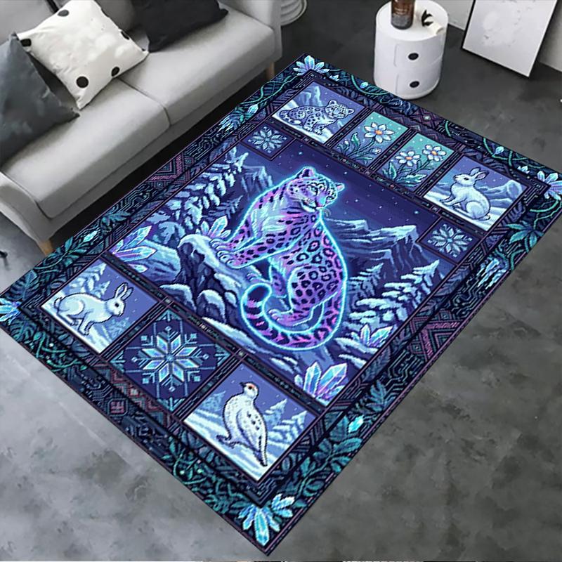 

2025 New Snow Leopard Animal Carpet Rug for Living Room Bedroom Home Sofa Decoration,Kids play Non-slip Floor Mat121 40x60cm( 15x23in )
