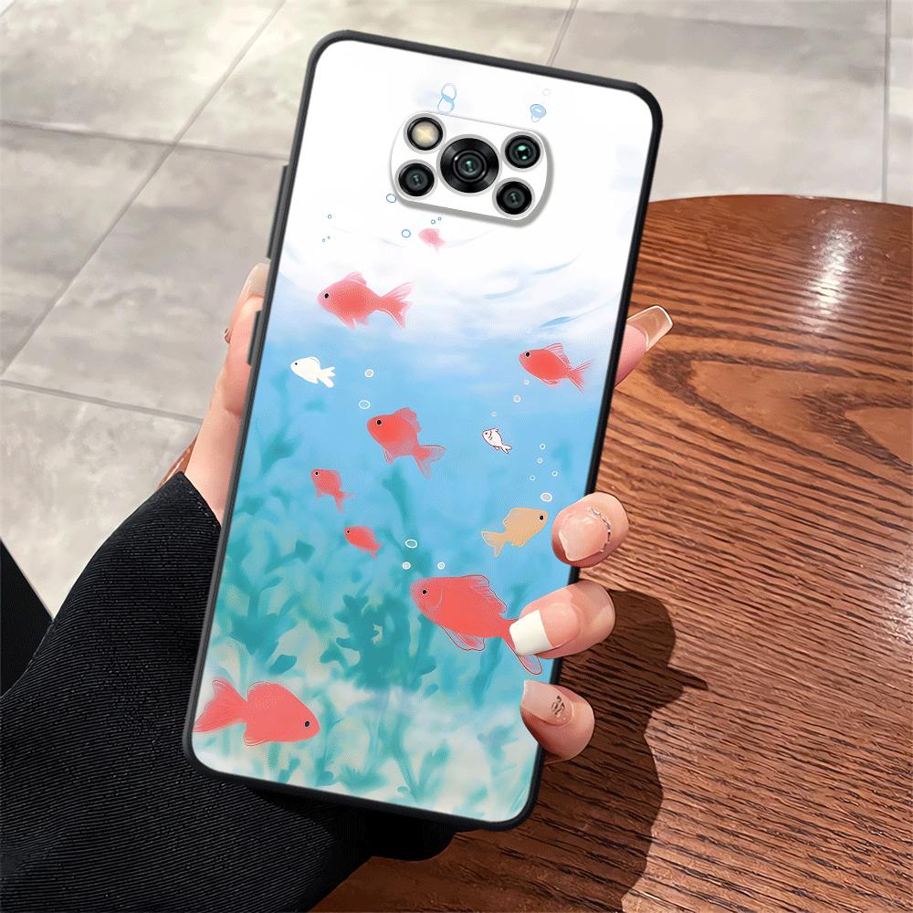 Cartoon Cute Fish Case for Xiaomi Poco F8 X3 X4 X5 X7 Pro M3 M4 M7 M5 C50 F1 F3 C71 C61 C75 Funda Phone Cover
