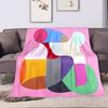 Abstract Colorful Geometric Art Design Patterned Flannel Blanket Perfect for the Bedroom Living Room, Sofa, or a Little Nap