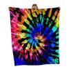 Rainbow tie-dye digital printing flannel blanket super soft blanket air conditioner sofa blanket