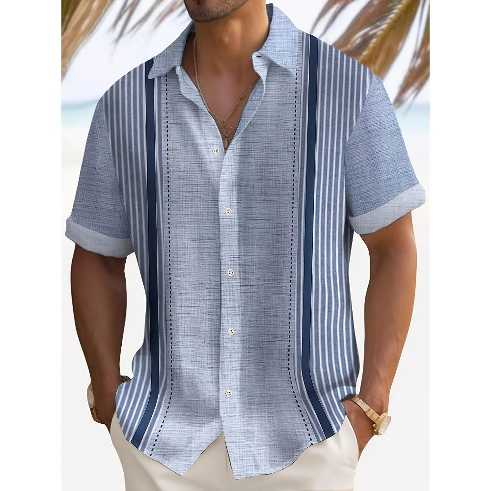 Новая мужская летняя рубашка с коротким рукавом дышащая легкая повседневная освежающая с 3D-печатью S