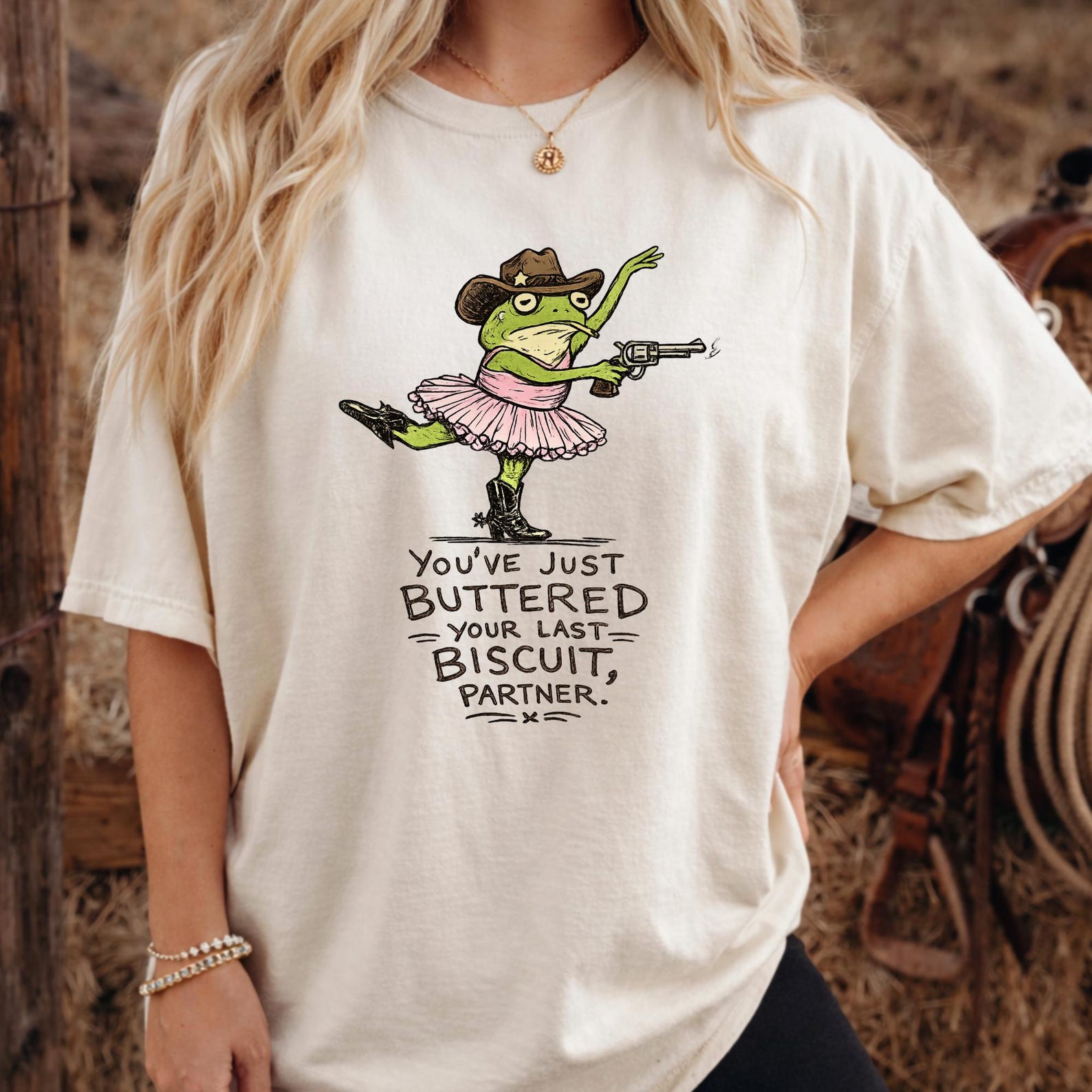 Funny Frog Cowboy Ballet T-Shirt – Weird Meme Art 2XL