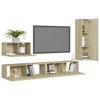 4 Piece TV Cabinet Set Sonoma Oak Effect Particleboard