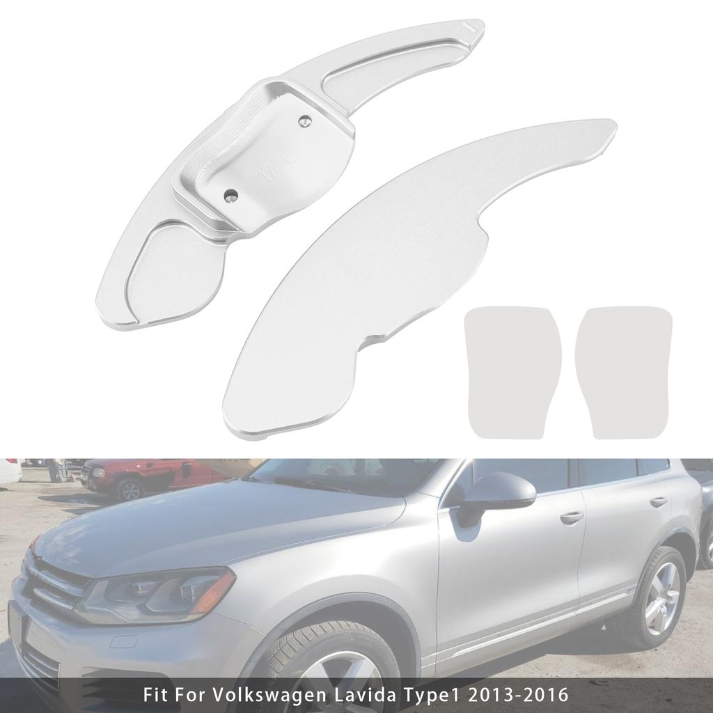 Steering Wheel Paddle Shifter Extension For VW Golf 6 Tiguan CC Aluminium Silver