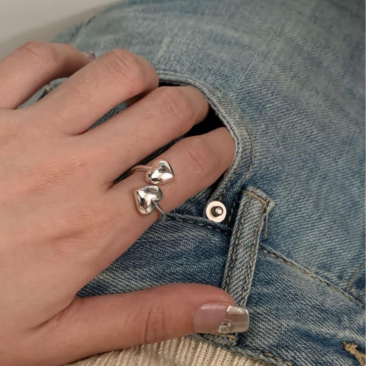 Elegant Open Adjustable Cross Heart Ring - Stylish, Sweet, and Stackable for Women Adjustable