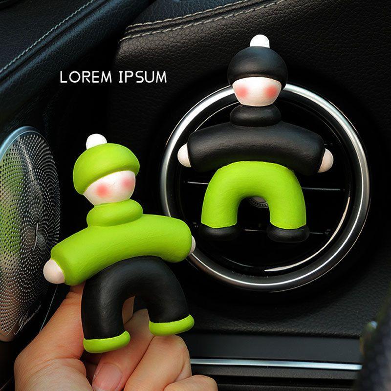 

New Creative Car Fragrance Diffuser, Car Perfume Air Vent Decoration, Aroma Stone, Women s Car Interior Decoration Ornament Man in Black and White Pants