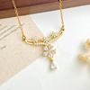 New Style Small Flower-shaped Drop Necklace for Women, V-shaped Neck Chain, Exquisite and High-end Accessory