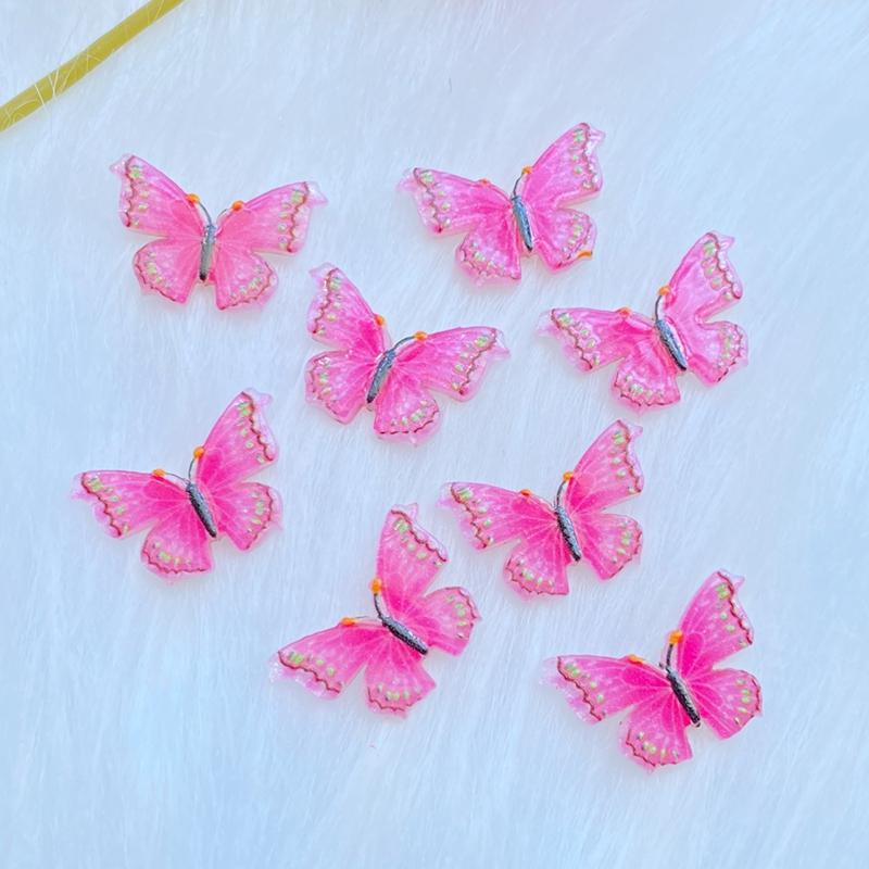 30Pcs New Cute Mixed Acrylic Mini Butterfly Flatback Cabochon Scrapbook Kawaii DIY Embellishments Accessories Q61