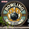 D Flat OnePiece D Flat Bowling Aluminum Sign Featuring an Abstract Round Design This VintageStyle Aluminum Sign