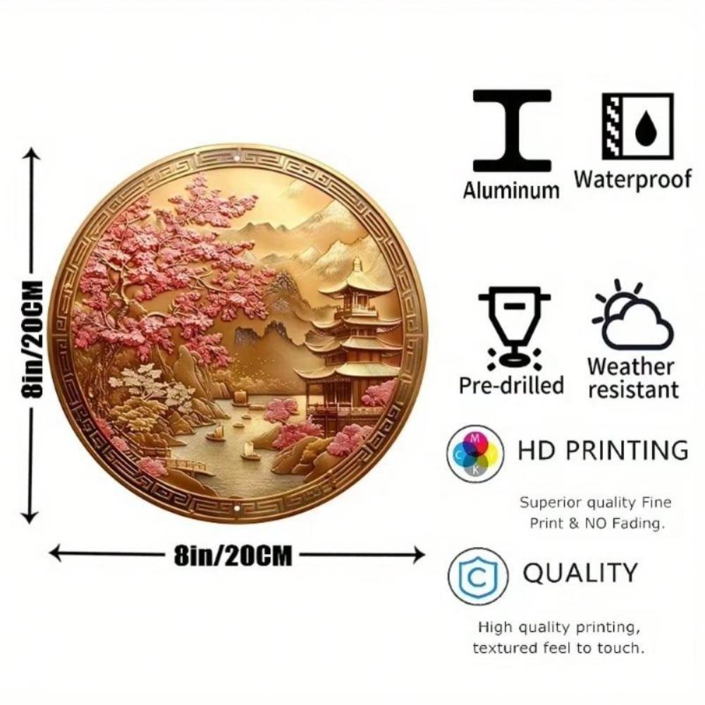 Vintage Chinese Blossom Metal Wall Art Door Decor