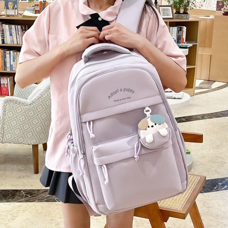 Cute and lightweight backpack, junior high school and high school schoolbag, large-capacity student schoolbag, high value and burden reduction
