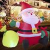 Sitting Santa Claus with Gift Christmas Decoration Inflatable Toys LED Lights Inflated Model Toy Outdoors Xmas Festival Party