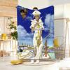Anime Figure A-ARIAA Throw Lightweight 240g Flannel Blanket Soft Skin-friendly for Summer Cooling