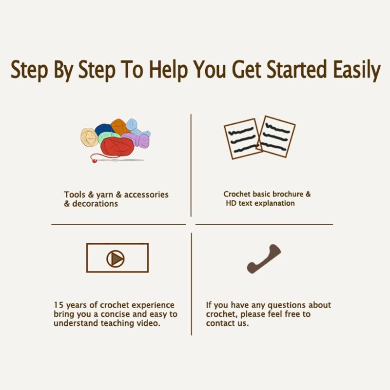 Beginners Crochet Kits DIY Crochet Christmas Kits Including Crochet Hook, Yarn Balls, Needle, Instructions, Accessories