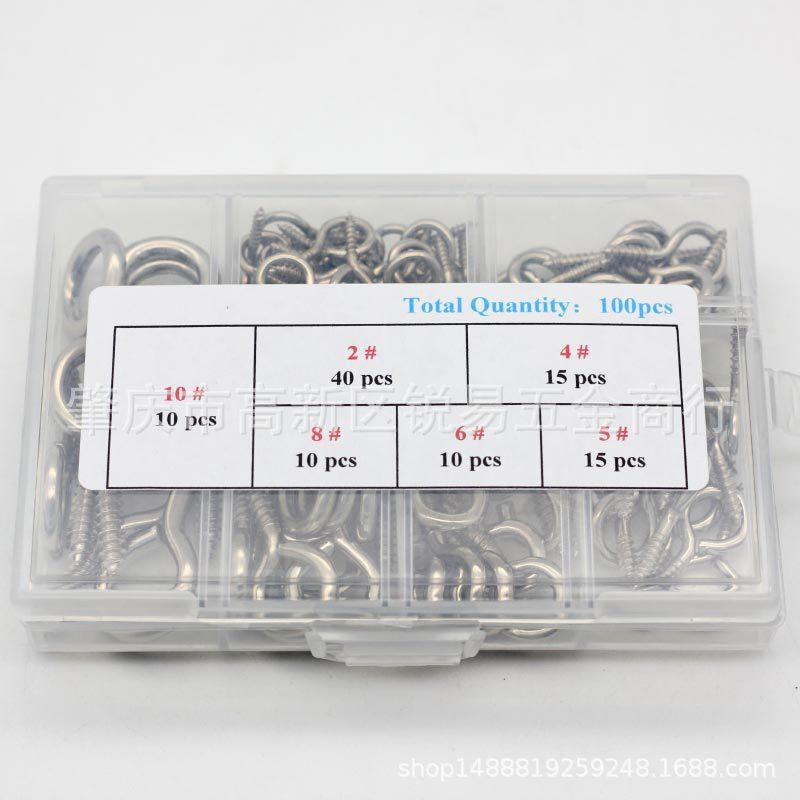 100 Nickel-Plated Self-Tapping Eye Hook Screws
